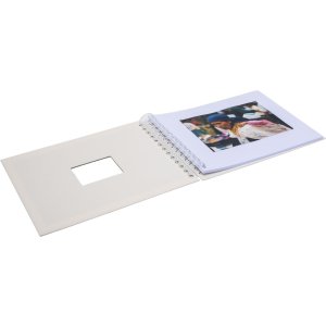 Spiral album BULDANA ivory ribbed - white pages