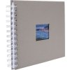 Spiral album BULDANA taupe ribbed - white pages