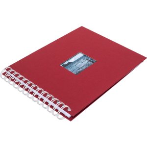 HNFD Spiral album BULDANA rosso ribbed 23x17 cm 40 white sides