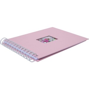 Spiral album BULDANA flamingo ribbed - white pages