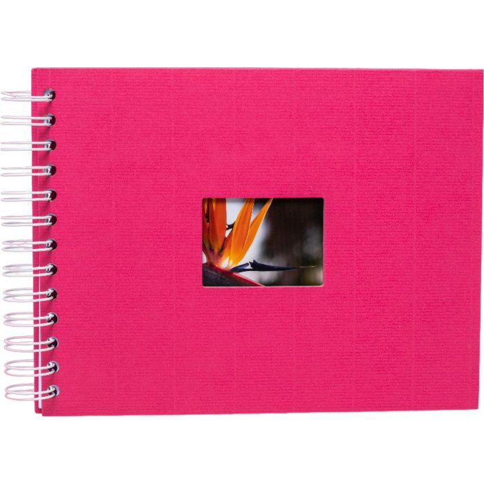 HNFD Spiral album BULDANA fuchsia ribbed 23x17 cm 40 white sides