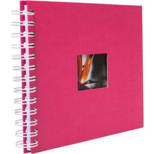 HNFD Spiral album BULDANA fuchsia ribbed 23x17 cm 40 white sides