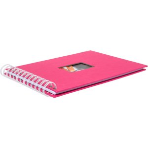 HNFD Spiral album BULDANA fuchsia ribbed 23x17 cm 40 white sides