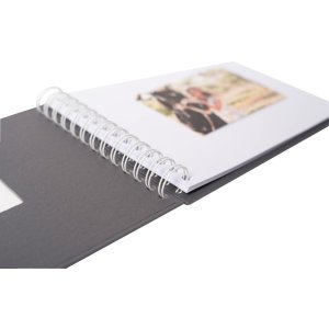 Spiral album BULDANA slate ribbed - white pages