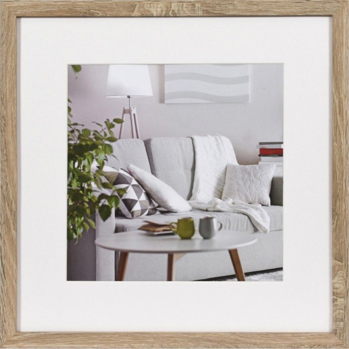 Henzo Picture frame Modern 40x40 cm middle brown with mat 28x28 cm