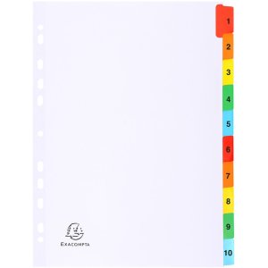 Register printed numerically, white cardboard 160g, 10...