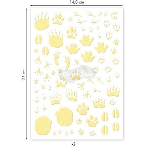 Phospho Stick, Pack 2 sh 14.8x21cm, Paws - Yellow