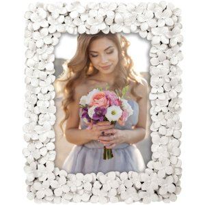 portrait frame FLOWERS white 13x18 cm