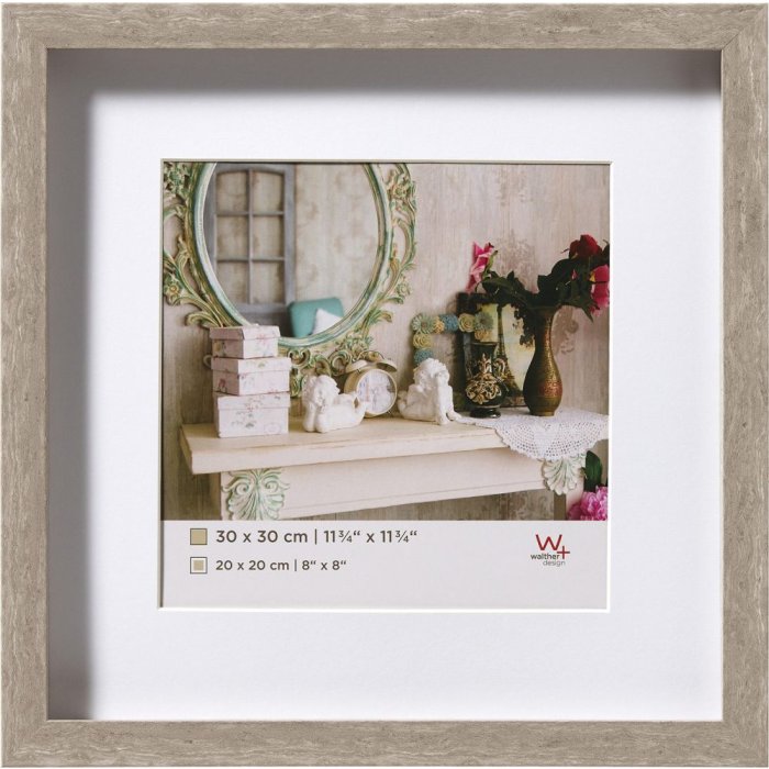 3D wooden frame Stockholm gray 30x30 cm