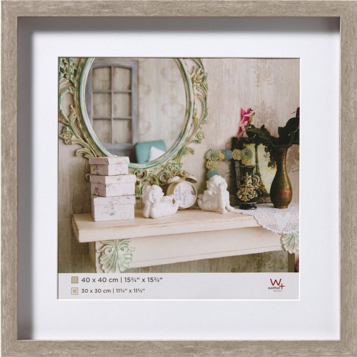 3D wooden frame Stockholm gray 40x40 cm