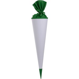 blank school cornet white with coloured closure