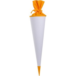 blank school cornet white with coloured closure