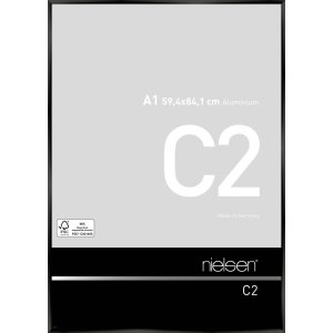 Nielse alu frame C2 Jet Polished Black 60x84 cm