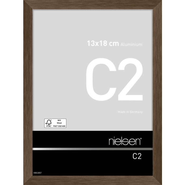 Nielse alu frame C2 Soft Frosted Walnut 13x18 cm