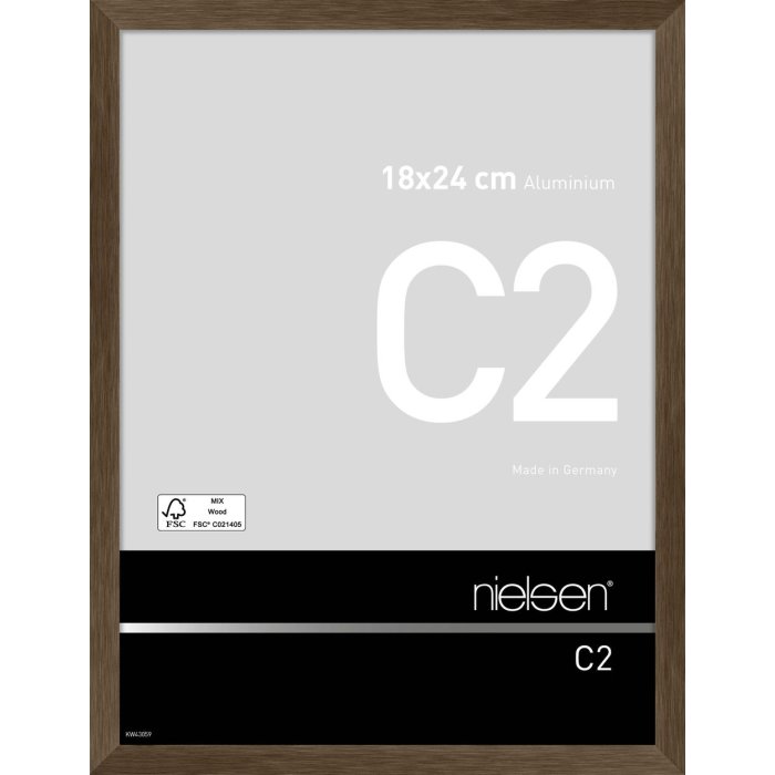 Nielse alu frame C2 Soft Frosted Walnut 18x24 cm