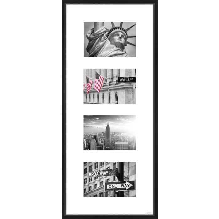 Aluminum frame Gallery Junior black 4 photos 10x15 cm