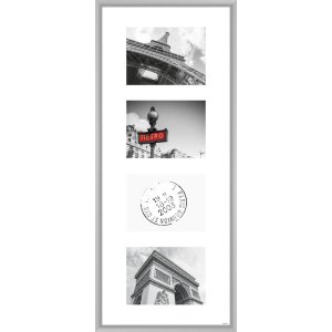 Aluminum frame Gallery Junior silver 4 photos 13x18 cm