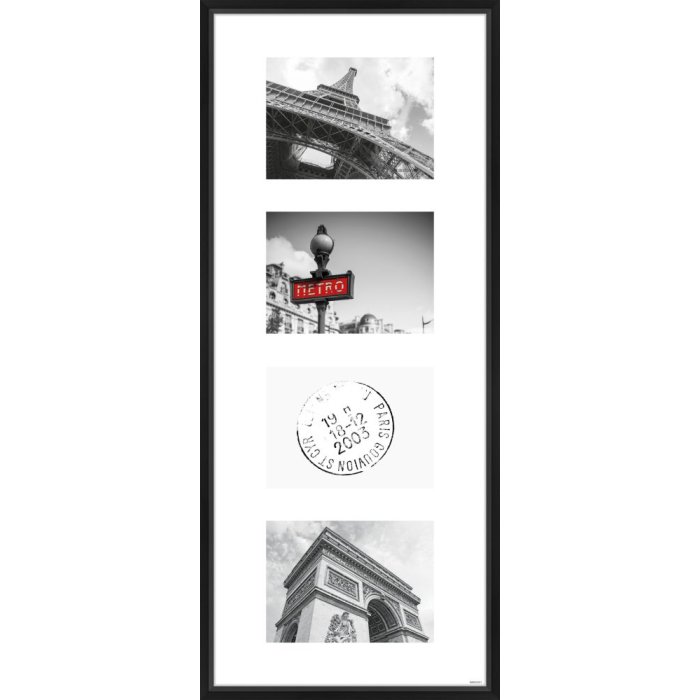 Aluminum frame Gallery Junior black 4 photos 13x18 cm