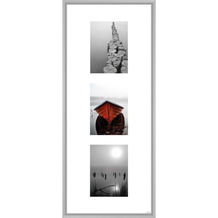 Aluminum frame Gallery Junior silver 3 photos 13x18 cm