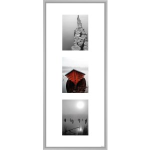 Aluminum frame Gallery Junior silver 3 photos 13x18 cm