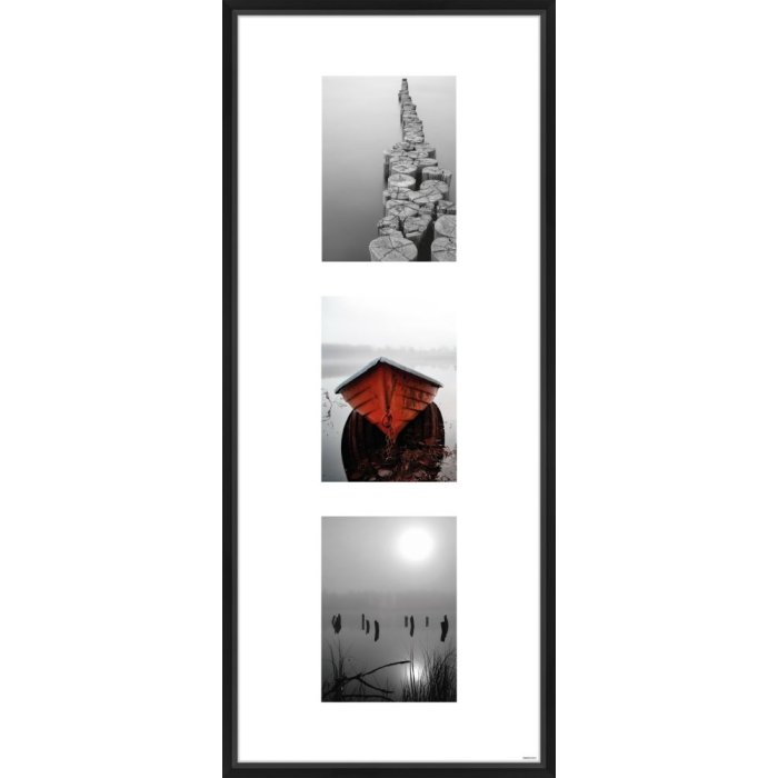 Aluminum frame Gallery Junior black 3 photos 13x18 cm