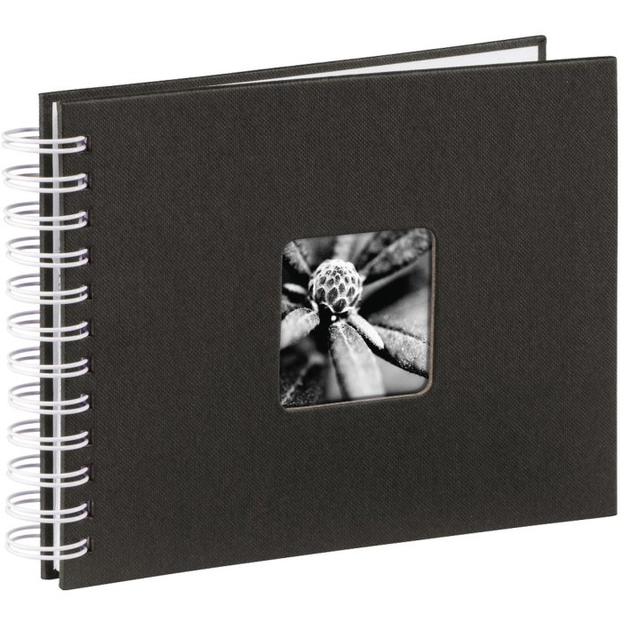 Fine Art Spiral Album, 24x17 cm, 50 white pages, black