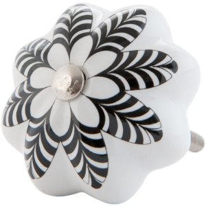 furniture knob flower shape 4 cm - different designs