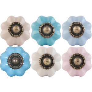 furniture knob flower shape 3 cm - different designs