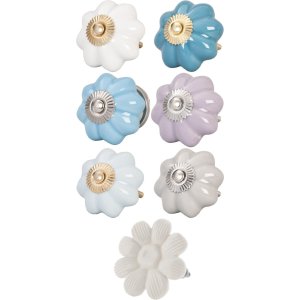 furniture knob flower shape 5 cm - different designs