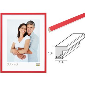 photo frame red-white wood S43AL