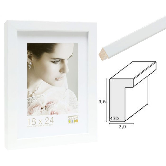 3D photo frame white wood S43DL