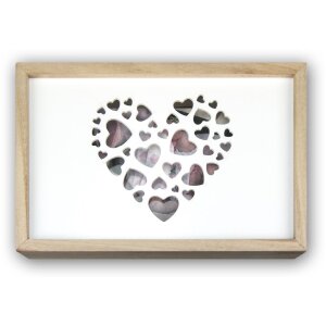 Love Wooden photo box USB + photos 13x18 cm