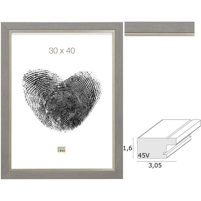 Deknudt S45VF3 picture frame plastic grey 10x15 to 50x70 cm