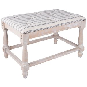 Bench Clayre & Eef 5H0358 - 60x40x42 cm brown white