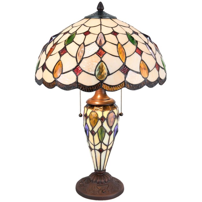 Table lamp Tiffany Clayre & Eef 5LL-5182 - Ø 40x60 cm E27- Max.2x60 W - E14 - Max.1x15W multi