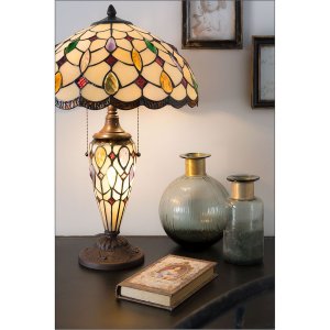 Table lamp Tiffany Clayre & Eef 5LL-5182 - Ø 40x60 cm E27- Max.2x60 W - E14 - Max.1x15W multi