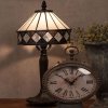 Table lamp Tiffany Clayre & Eef 5LL-5197 - Ø 20x36 cm - E14 - Max. 1x40 Watt white black