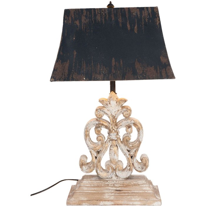 Table lamp complete Clayre & Eef 5LMP183 - 40x28x67 cm - E27-60W distressed white