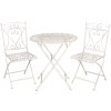 Table + 2x Chair Clayre & Eef 5Y0127 - Ø 70x75 - 2x 40x47x94 cm white