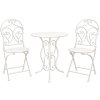 Table + 2x Chair Clayre & Eef 5Y0191 - Ø 60x70 - 2x Ø 40x40x92 cm white