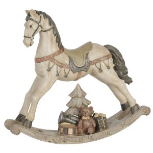 Rocking-horse Clayre & Eef 6PR0037 - 30x8x27 cm white