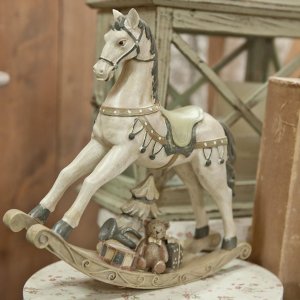 Rocking-horse Clayre & Eef 6PR0037 - 30x8x27 cm white