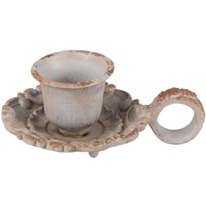 Candlestick Clayre & Eef 6Y2594 - 9x6x4 cm gray...