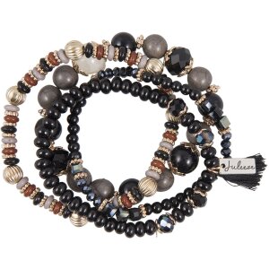 Bracelet black beads Clayre & Eef JZBR0384Z -  black