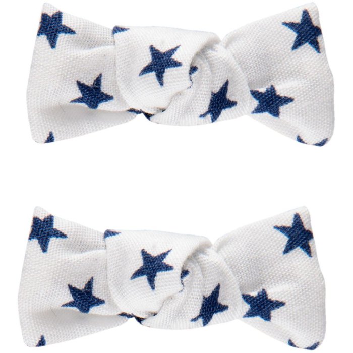 Hairclip (2) Child Bowi blue stars Clayre & Eef JZCHC0010 -  white