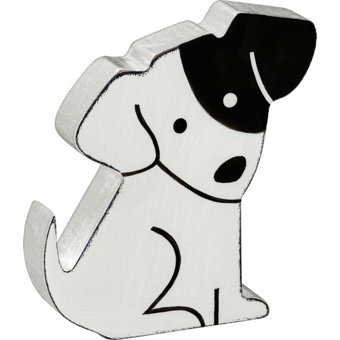 Deco dog, white height 10 cm