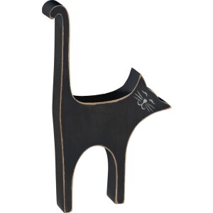 Deco cat black, height 17 cm