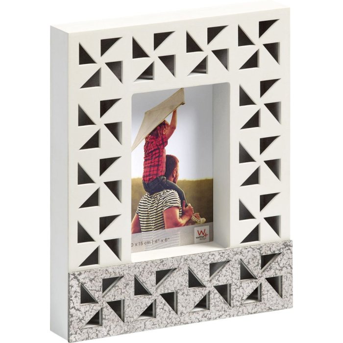 Wooden photo frame Dreams 10x15 cm white