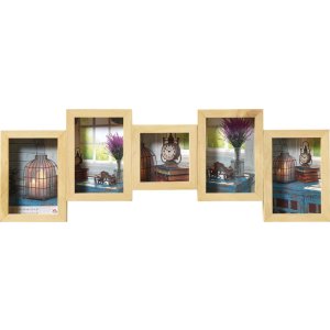 Gallery frame Rustic 4 photos 10x15 cm and 10x10 cm nature