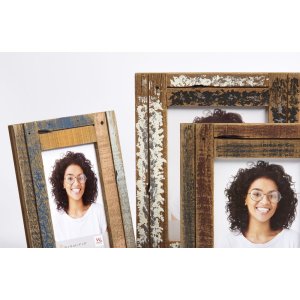 Wooden photo frame Dupla 15x20 cm cream-blue